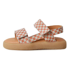 du Loua - Du Malu Karierte Sandalen | Koralle