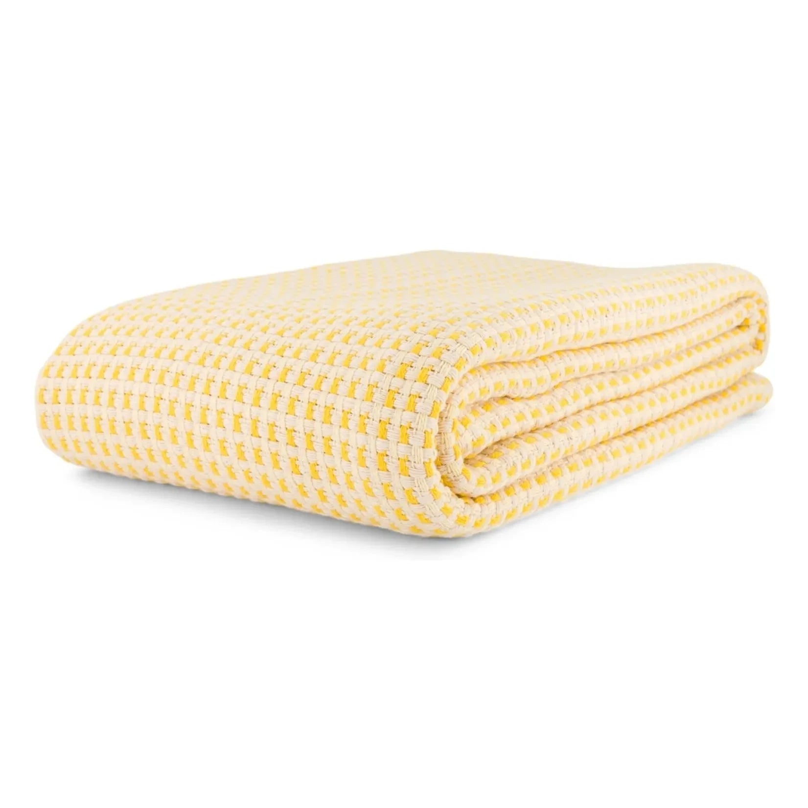 The Socialite Family - Cotton Jacquard Miuccia Blanket | Lemon Yellow