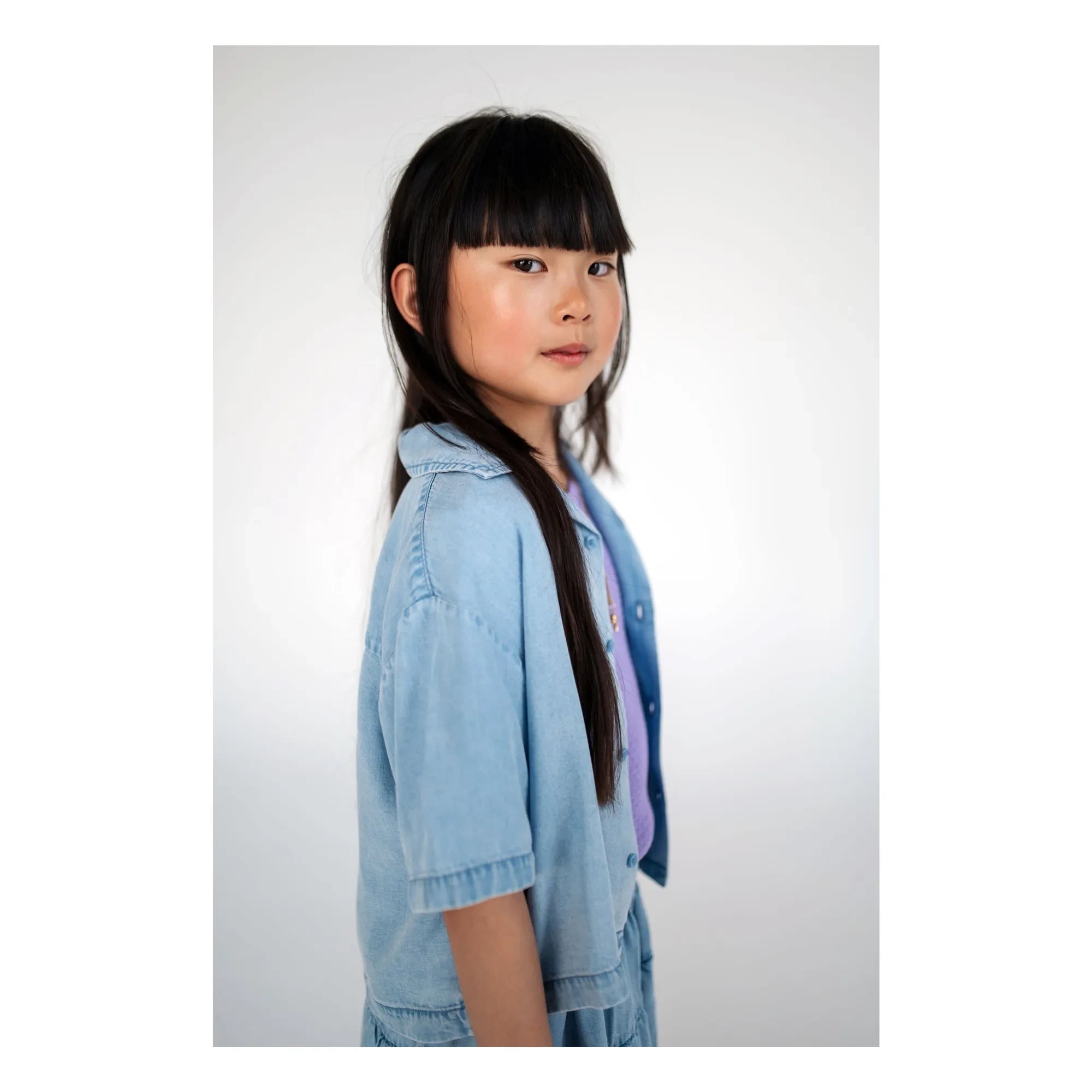 Repose AMS - Crop Tencel Shirt | Light Denim