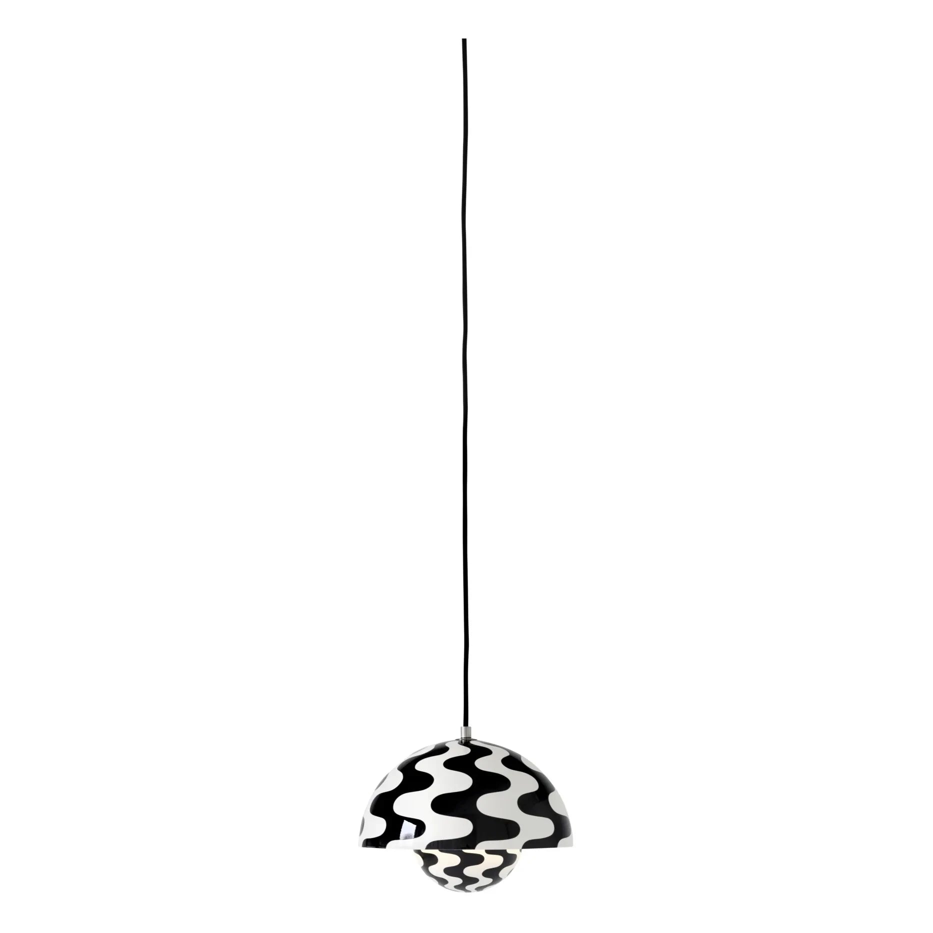 & Tradition - Flowerpot VP1 Gemusterte Pendelleuchte | Noir/Blanc