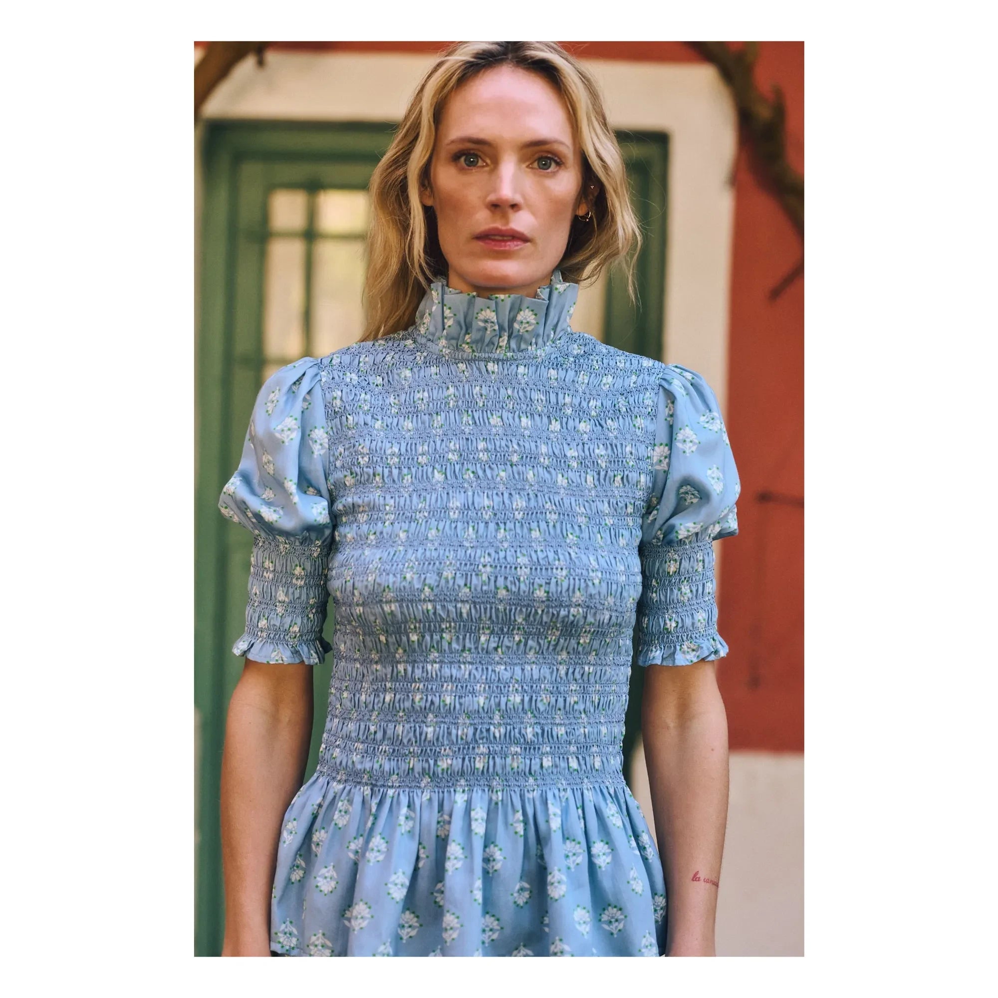 Maria de la Orden - Aleria SS Cotton Blouse | Blue