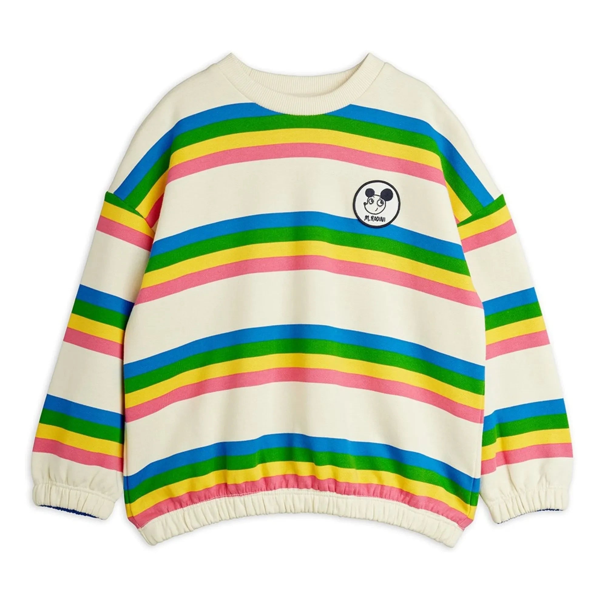 Mini Rodini - Gestreiftes Sweatshirt aus Bio-Baumwolle | Ecru
