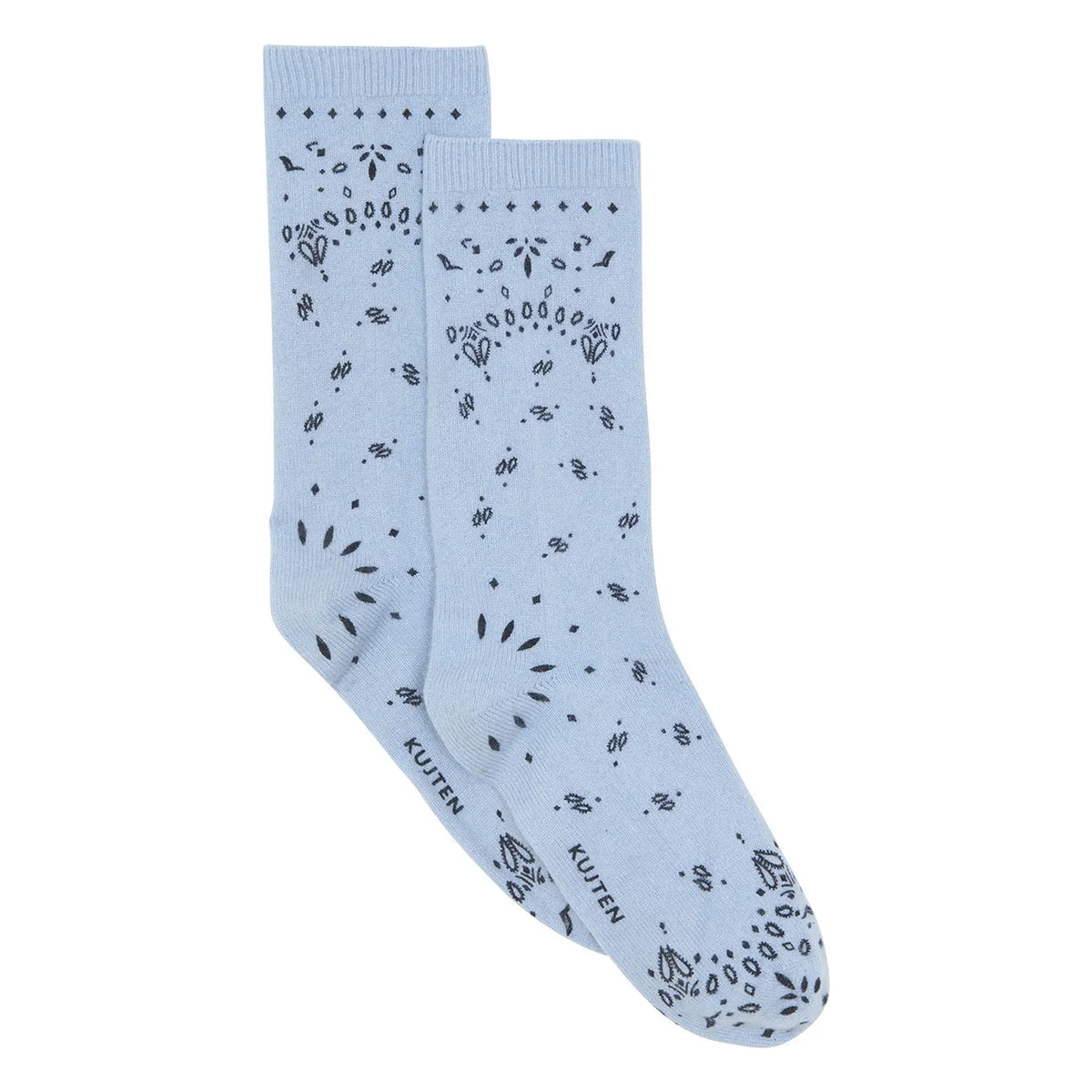 Kujten - Sig Bandana Cashmere Socks | Blue