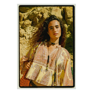 Boteh - Calico Büzgülü Pamuk Bluz | Limon sarısı