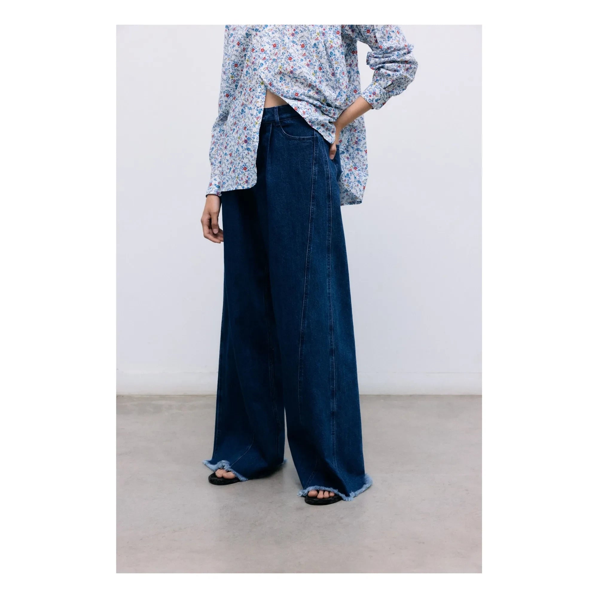 the new society - Cloe Baumwollbluse | Blau