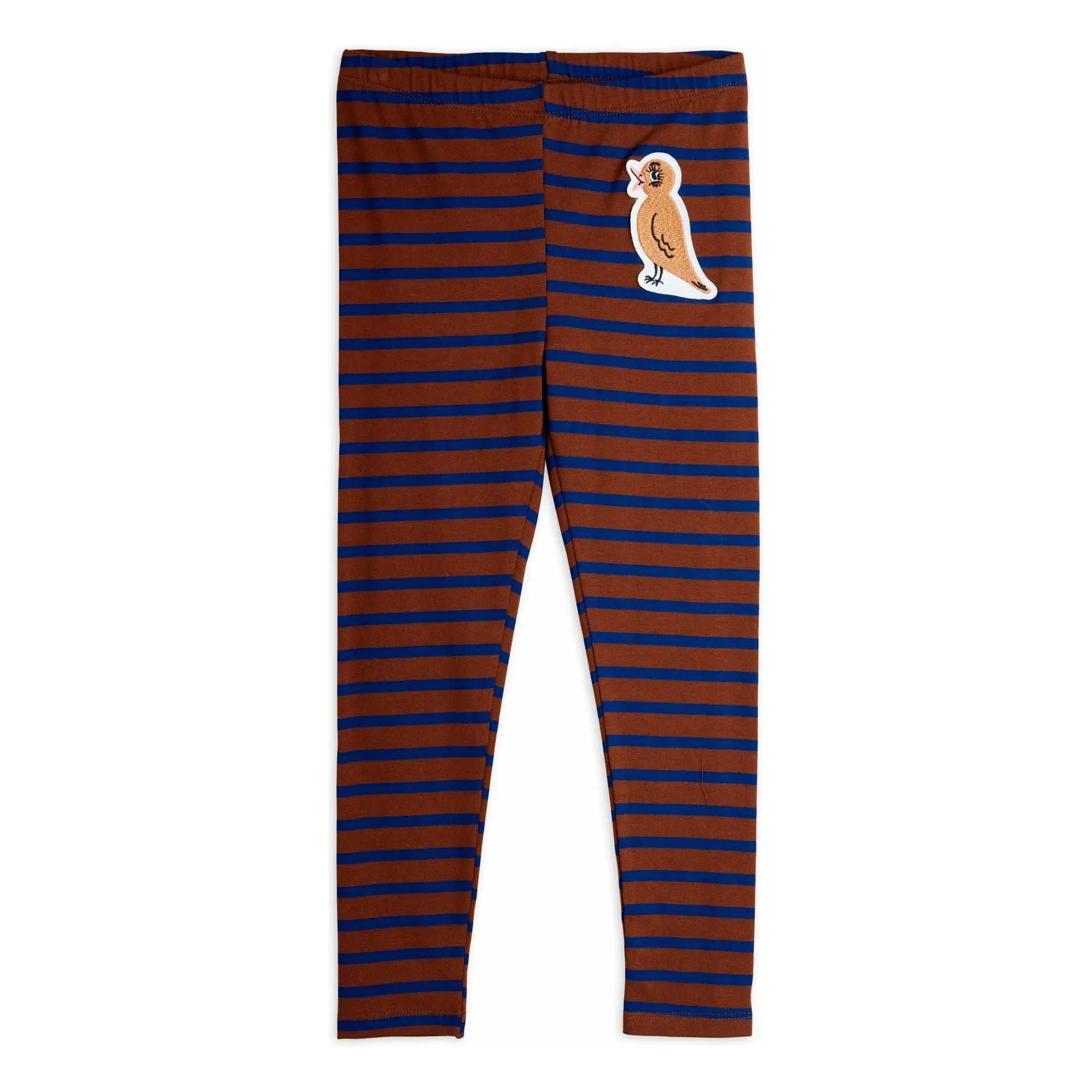Mini Rodini - Bird Pattern Organic Cotton Leggings | Brown