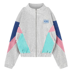 Cos I Said So - Farbblock-Jacke aus Bio-Baumwolle | Graumeliert