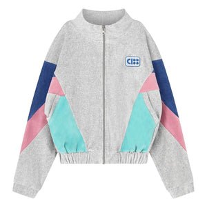 Cos I Said So - Farbblock-Jacke aus Bio-Baumwolle | Graumeliert