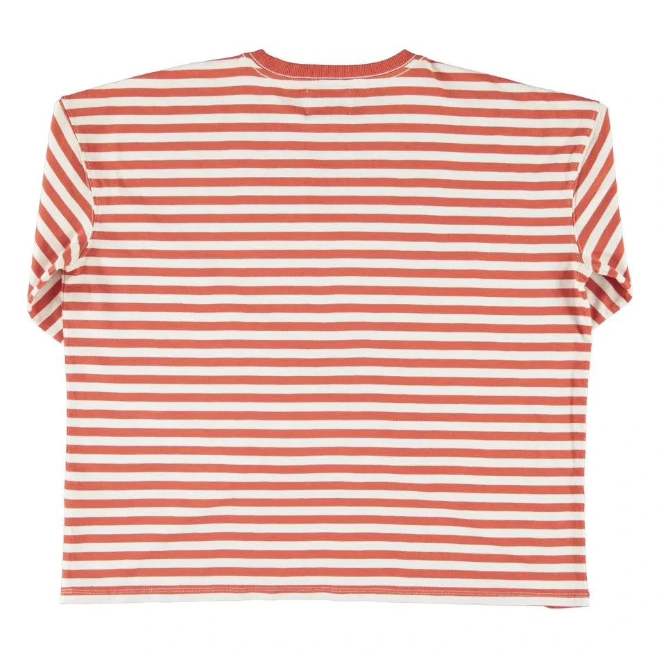 Sisters Department - Juliette Striped Slub Cotton T-Shirt | Red