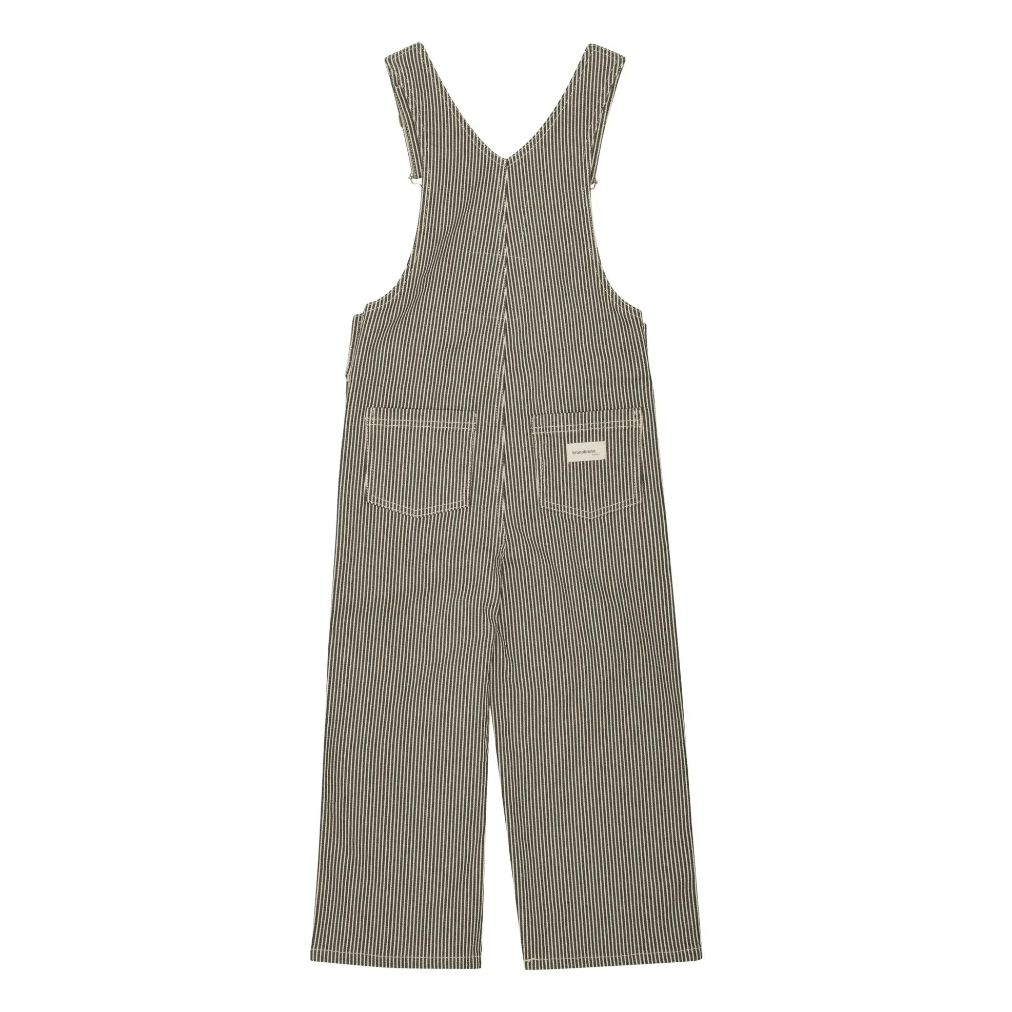 Brunobruno Nation - Harry Organic Cotton Striped Jumpsuit | Dark green