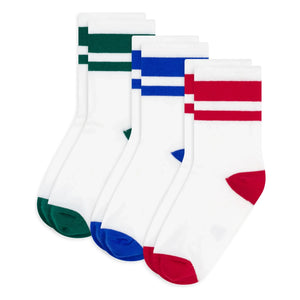 Petit Bateau - 3 Paar Socken mit Farbblock-Design | Weiß