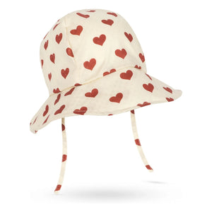 Konges Sløjd - Cianna Heart Print Organic Cotton Hat | Ecru