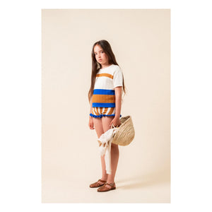 birinit - Transparenter Mesh-Pullover mit Farbblock | Caramel
