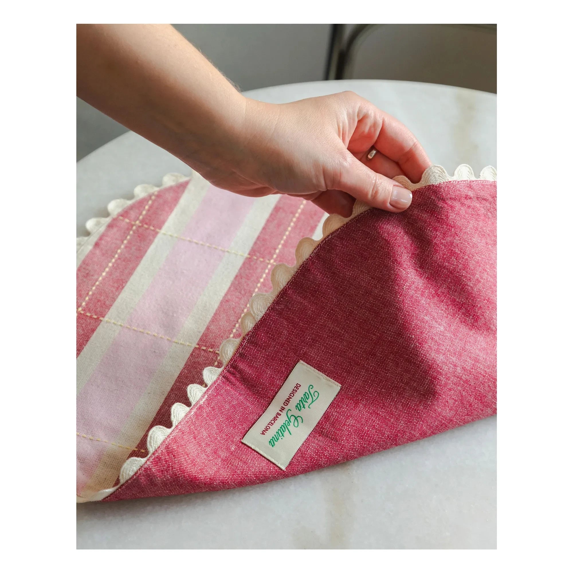 Tarta Gelatina - Organic Cotton American Table Runners - Set of 2 | Pink