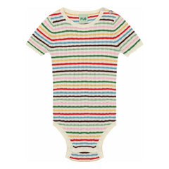 FUB – Fein gestrickter Body aus Bio-Baumwolle mit roten Rippen