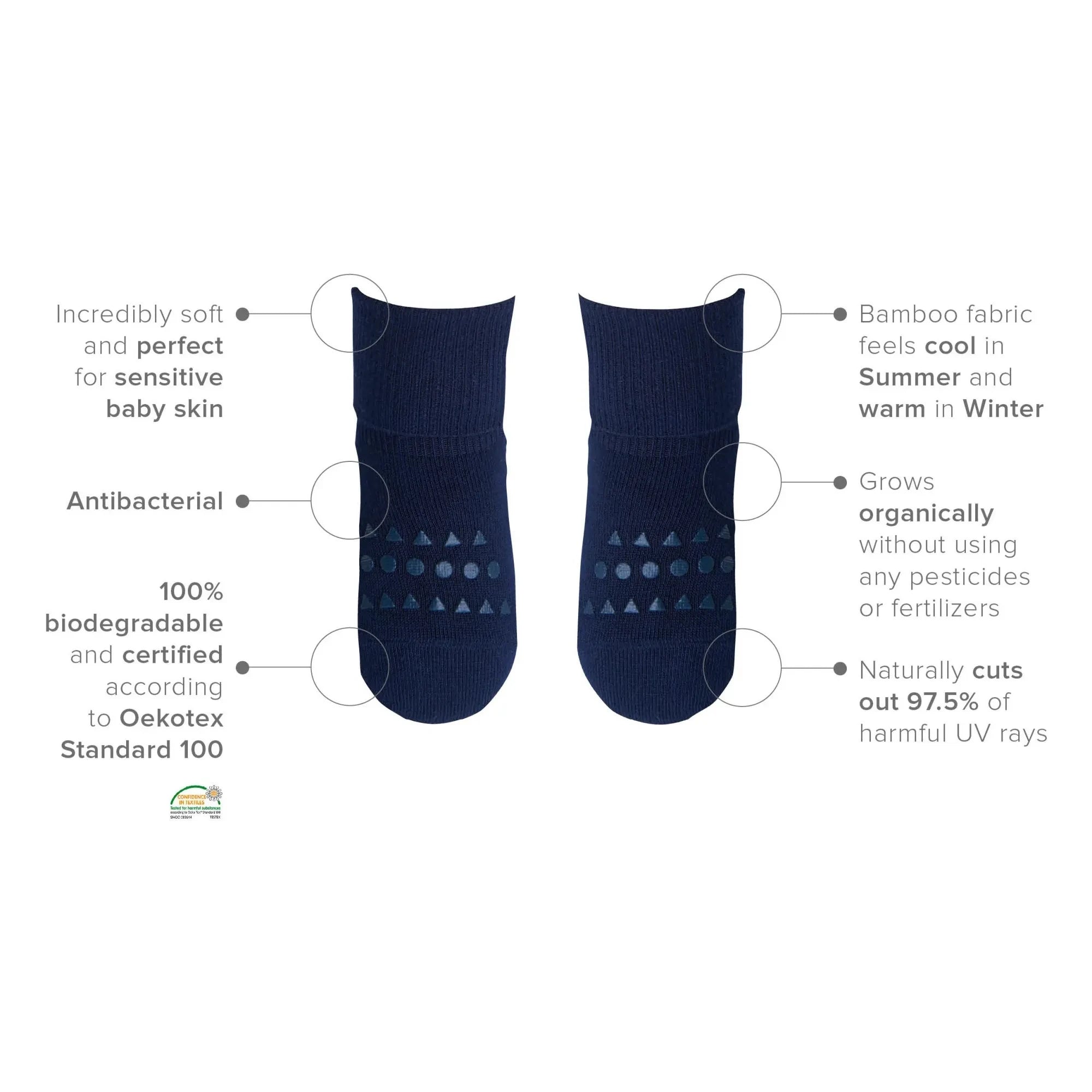 GOBABYGO - No-slip Cotton Socks | Navy
