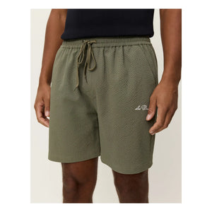 Les Deux - Stan Seersucker Badeshorts | Khaki