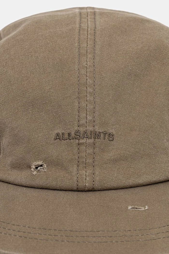 AllSaints ayarlanabilir genişlikli, çıtçıtlı erkek pamuk şapka