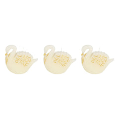 Meri Meri - Swan mumlar - 3'lü Set | Ecru