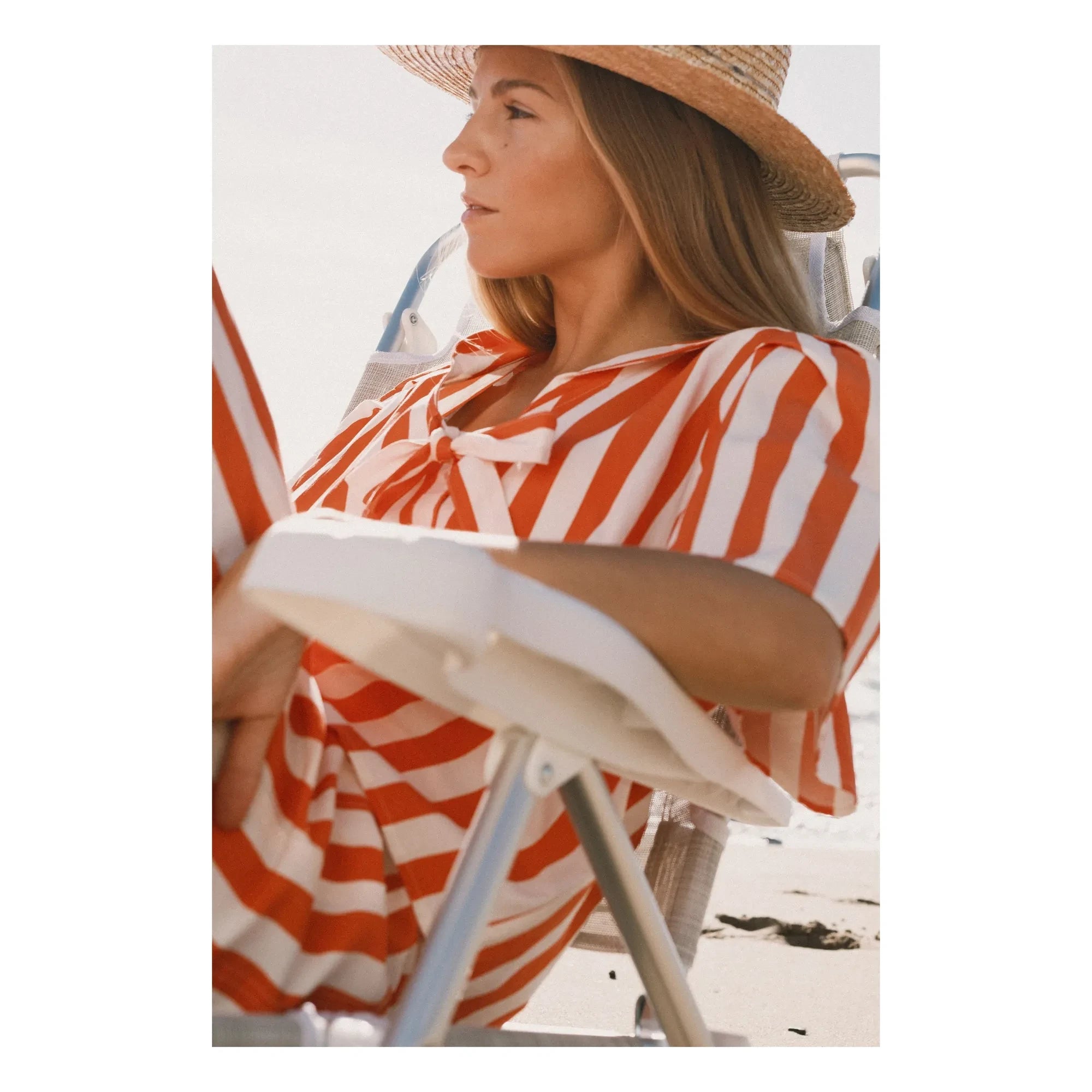 The Tiny Big Sister - Sailor Striped Linen and Cotton Blouse | Red