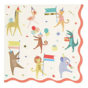 Meri Meri - Animal Parade Papier-Servietten - 16er Set