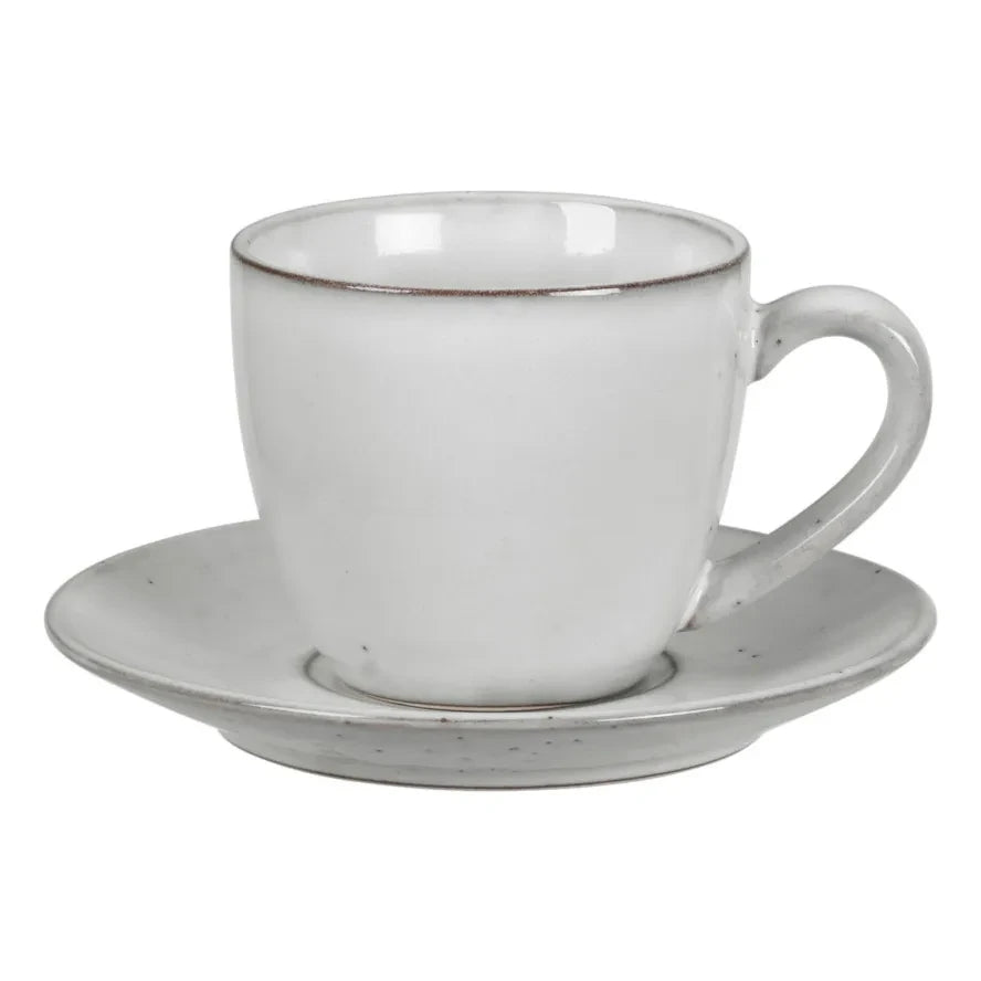 Broste Copenhagen - Nordic Sand Stone Ceramic Plate Coaster | Light Gray