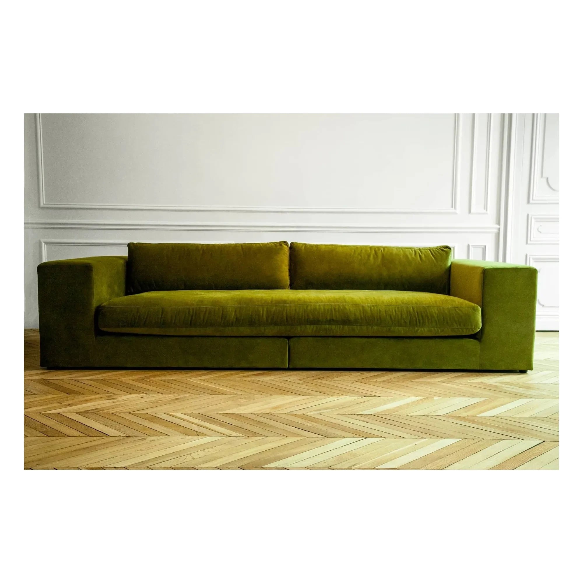 Panac Edition - Bellechasse 4-Seater Sofa, Velvet - 275 cm | Moss Green