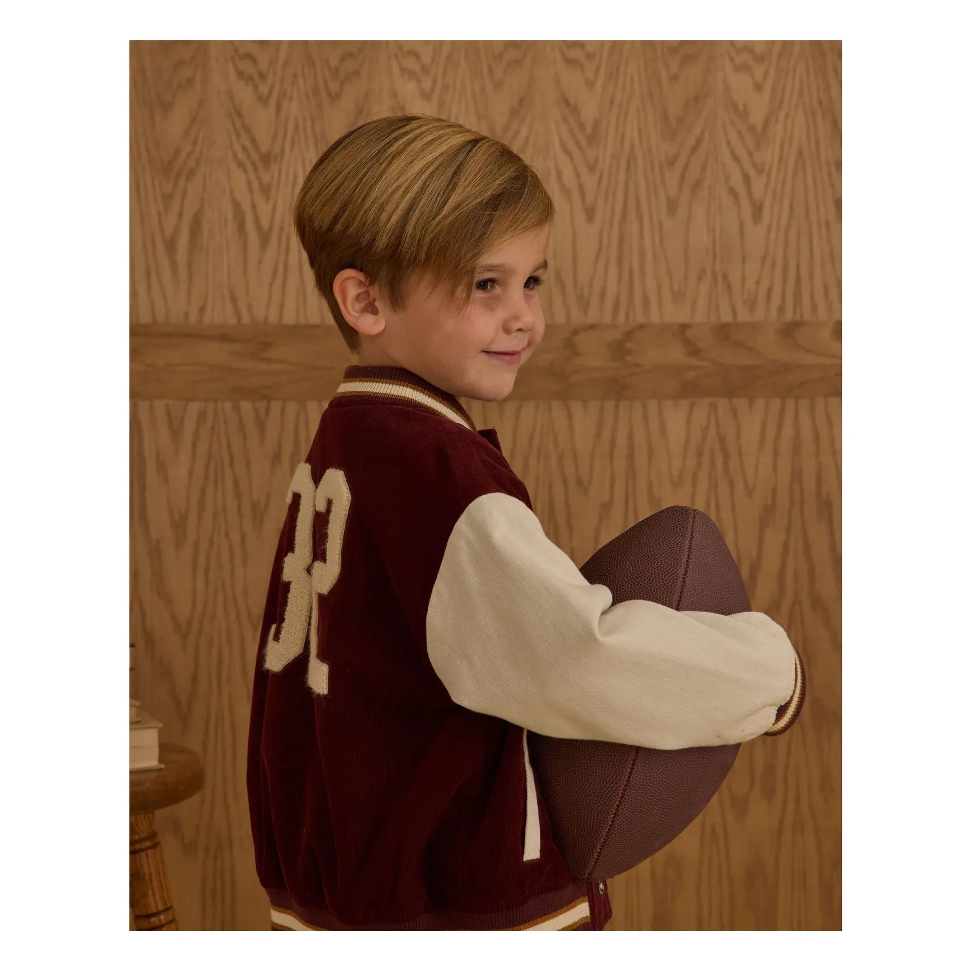 Rylee + Cru - Kadife Varsity Bomber Ceket | Bordo