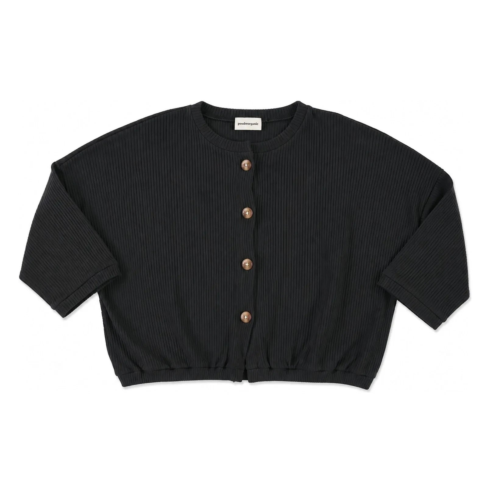Poudre Organic - Zaatar Ribbed Cardigan | Black