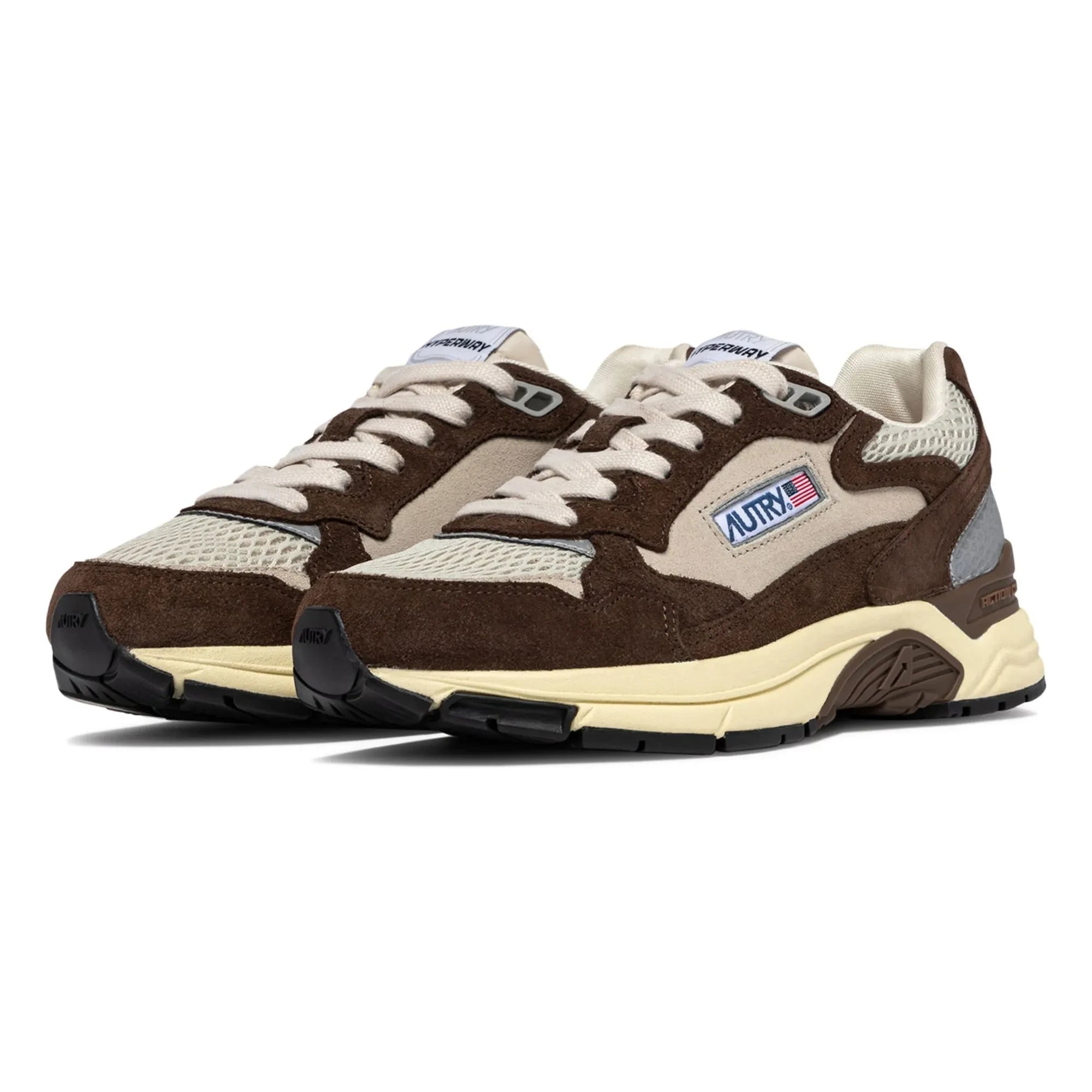 Autry - Hyperway Low-Top-Sneaker aus zweifarbigem Wildleder | Braun