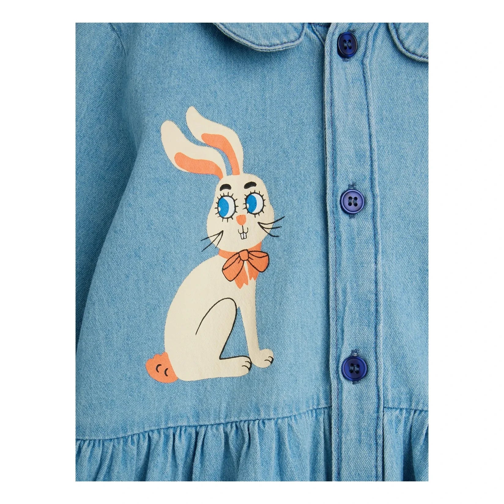 Mini Rodini - Bio-Baumwoll-Denim-Hasenkleid | Blau