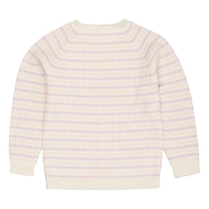 Copenhagen Colors - Striped Ribbed Merino Wool Sweater | Lilac