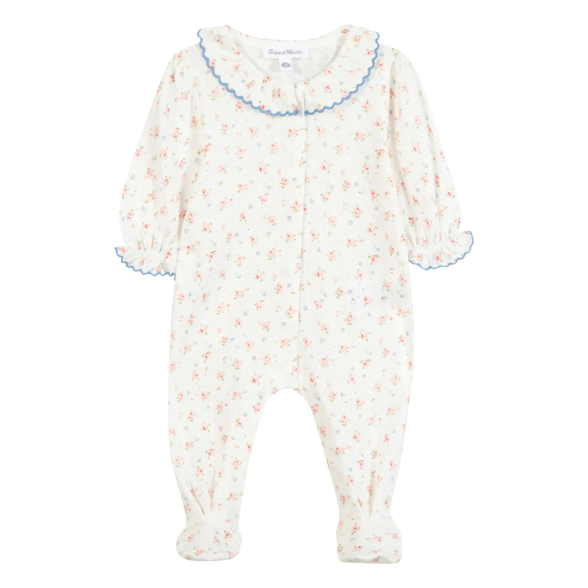 Tartine et Chocolat - Çiçekli dantelli yakalı pijama | Ecru