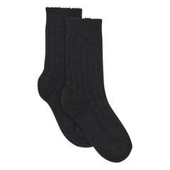 Collégien – Socken aus schwarzer Wildlederoptik, Kaschmir und Wolle