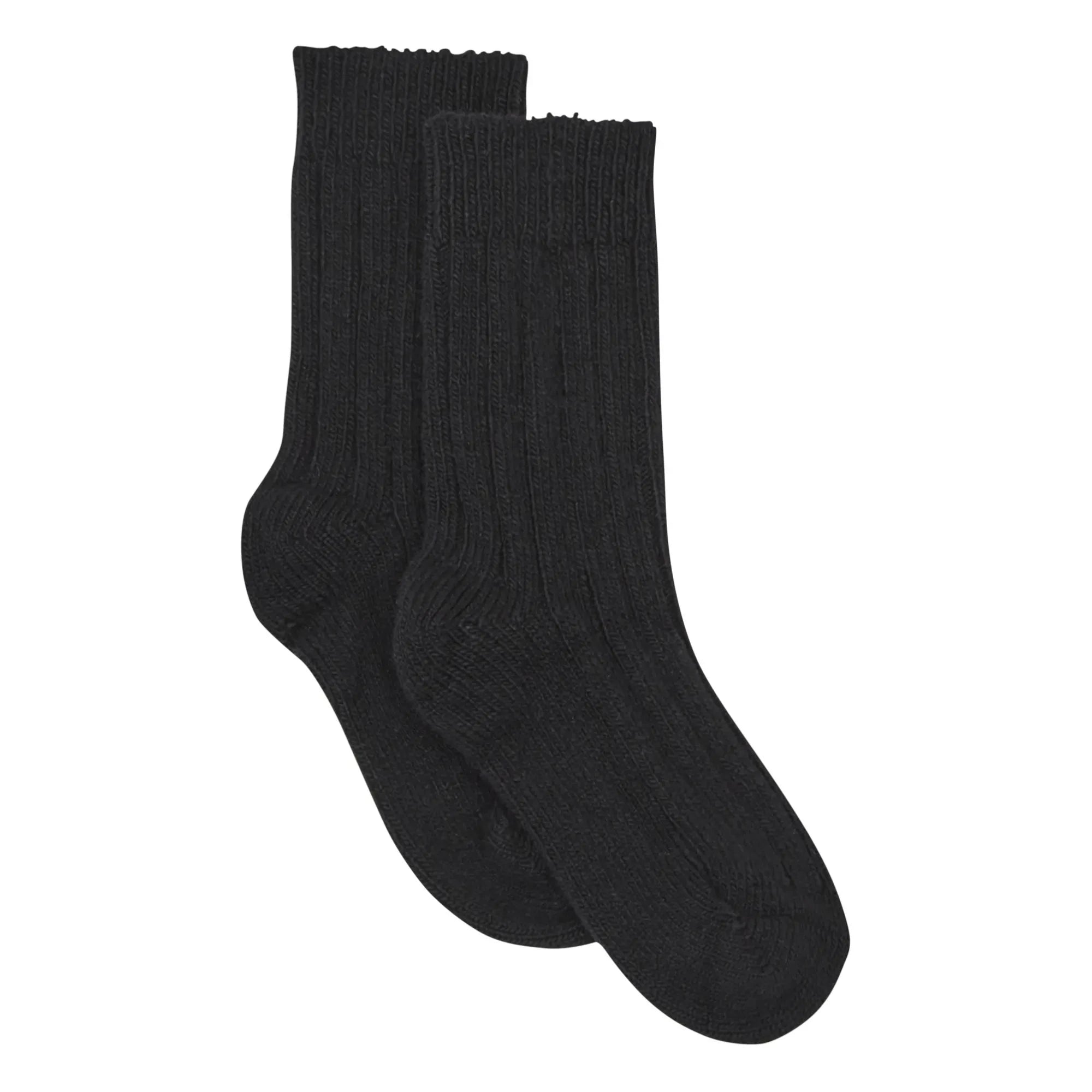 Collégien – Socken aus schwarzer Wildlederoptik, Kaschmir und Wolle