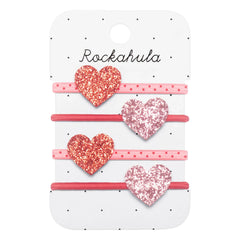 Rockahula Kids - Set of 4 Shiny Heart Clasps | Pink