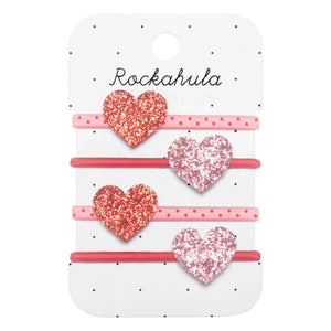 Rockahula Kids - Set of 4 Shiny Heart Clasps | Pink