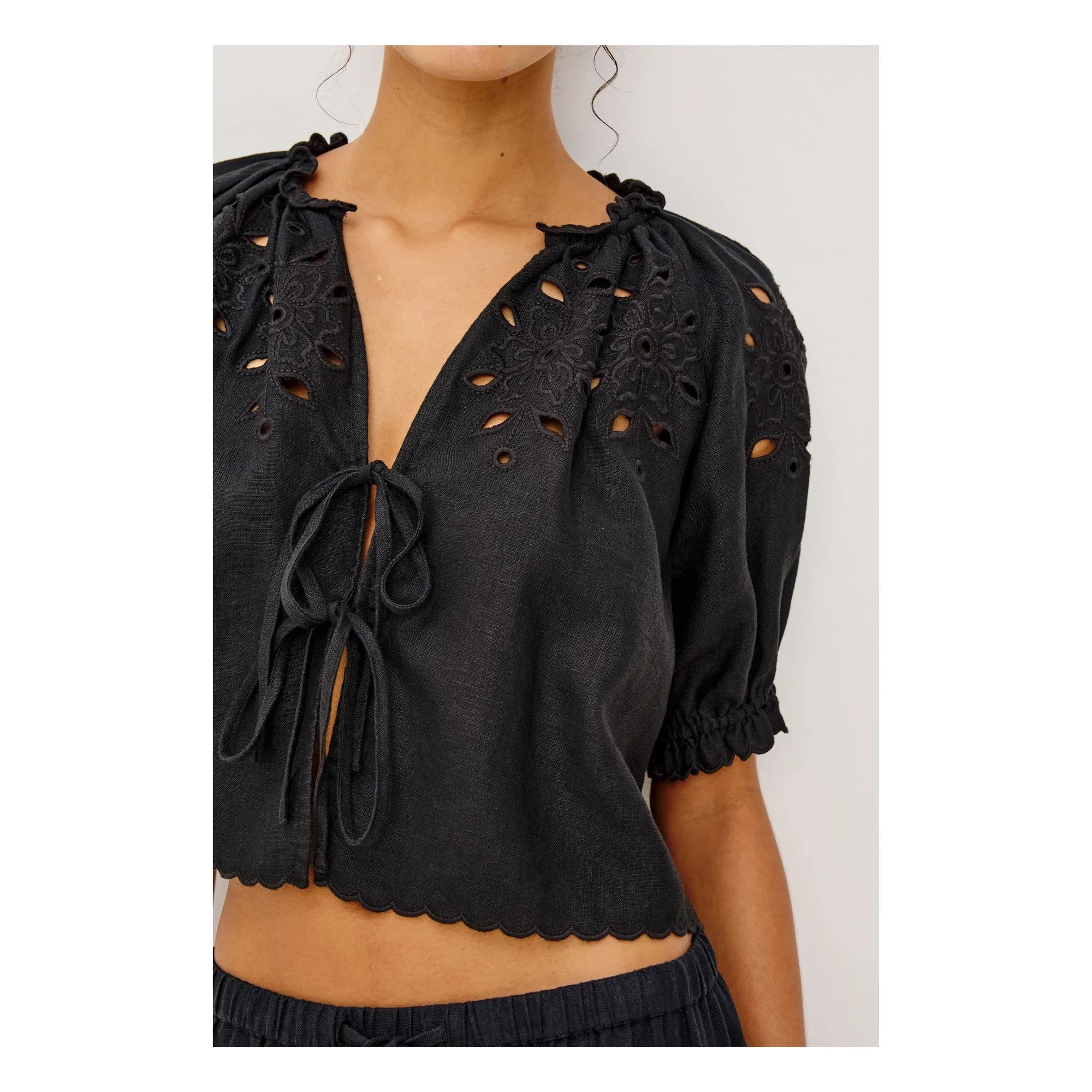 Rails - Lizbeth Bluse mit englischer Stickerei | Schwarz