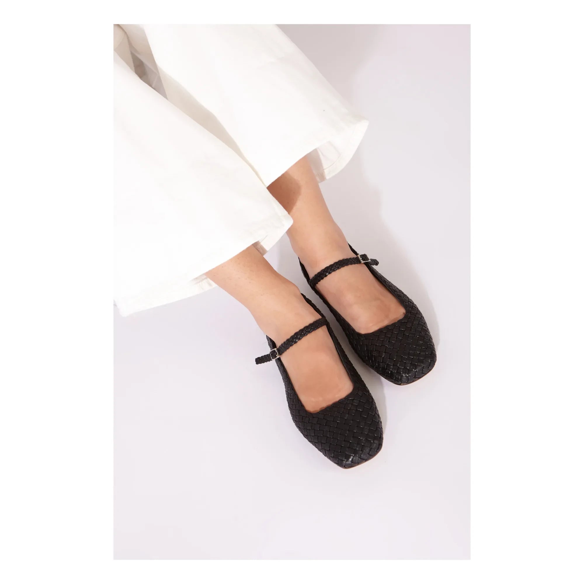Augusta - Julieta Geflochtene Babyschuhe | Schwarz