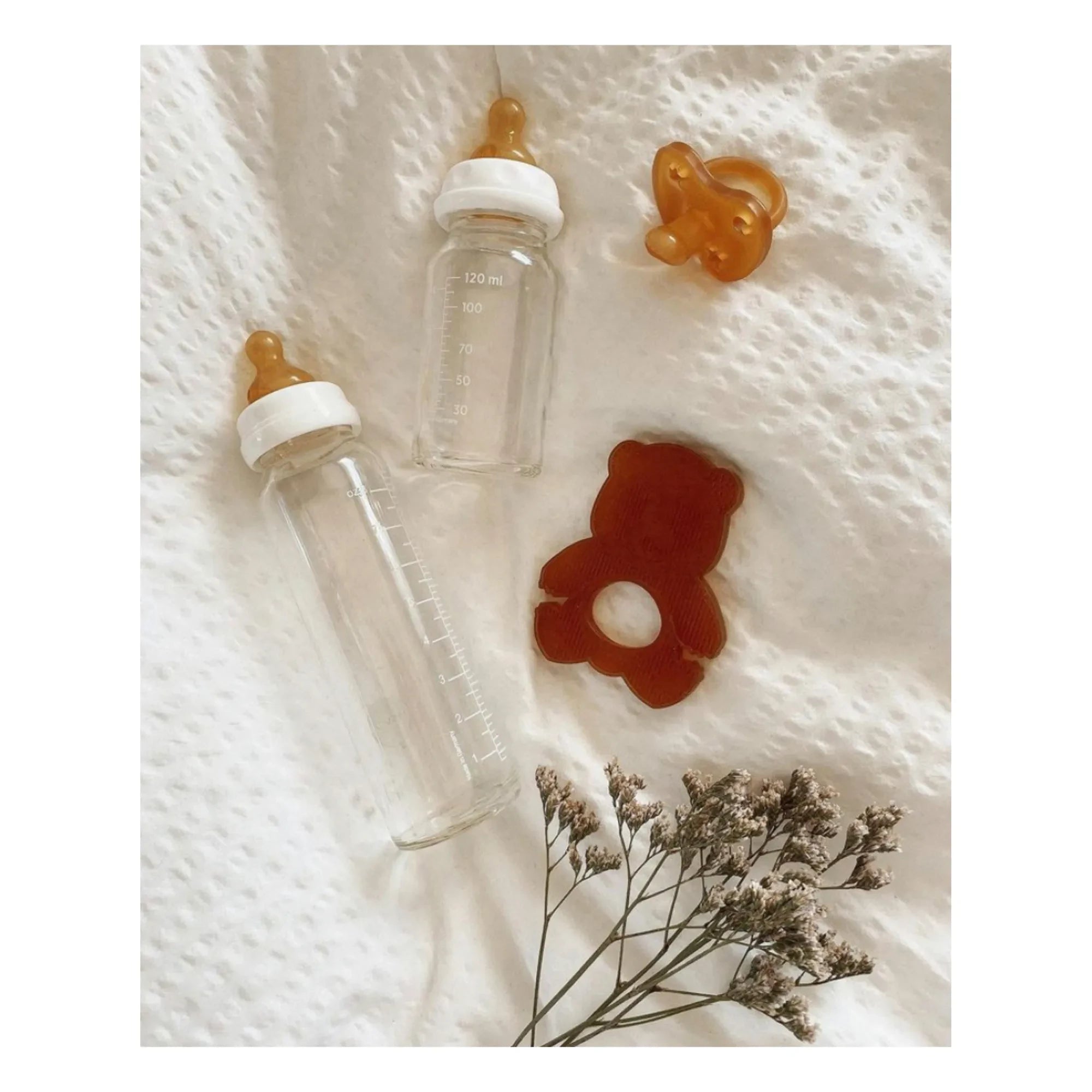 Hevea – Babyflaschensauger aus Naturkautschuk – Langsamer Fluss – 2er-Set