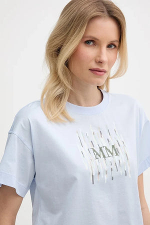 MM by Max Mara pamuklu kadın tişört FUNALE