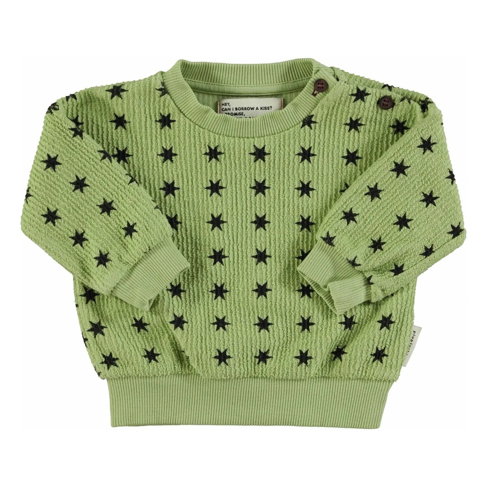 Piupiuchick - Stern-Sweatshirt aus Bio-Baumwolle mit Kordelzug | Grün