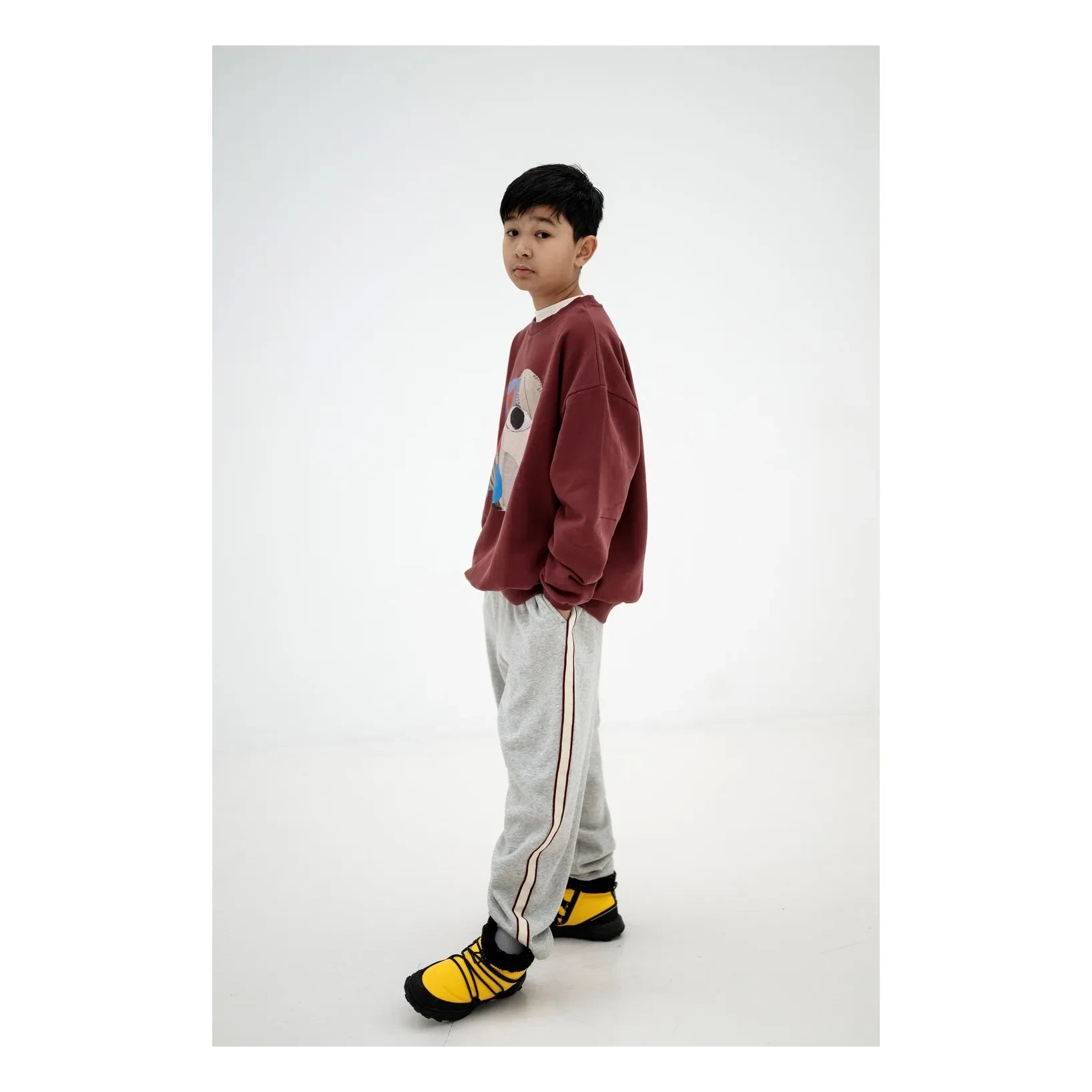 Repose AMS - Rahat Kesim Organik Pamuk Jogger Pantolon | Heather gri