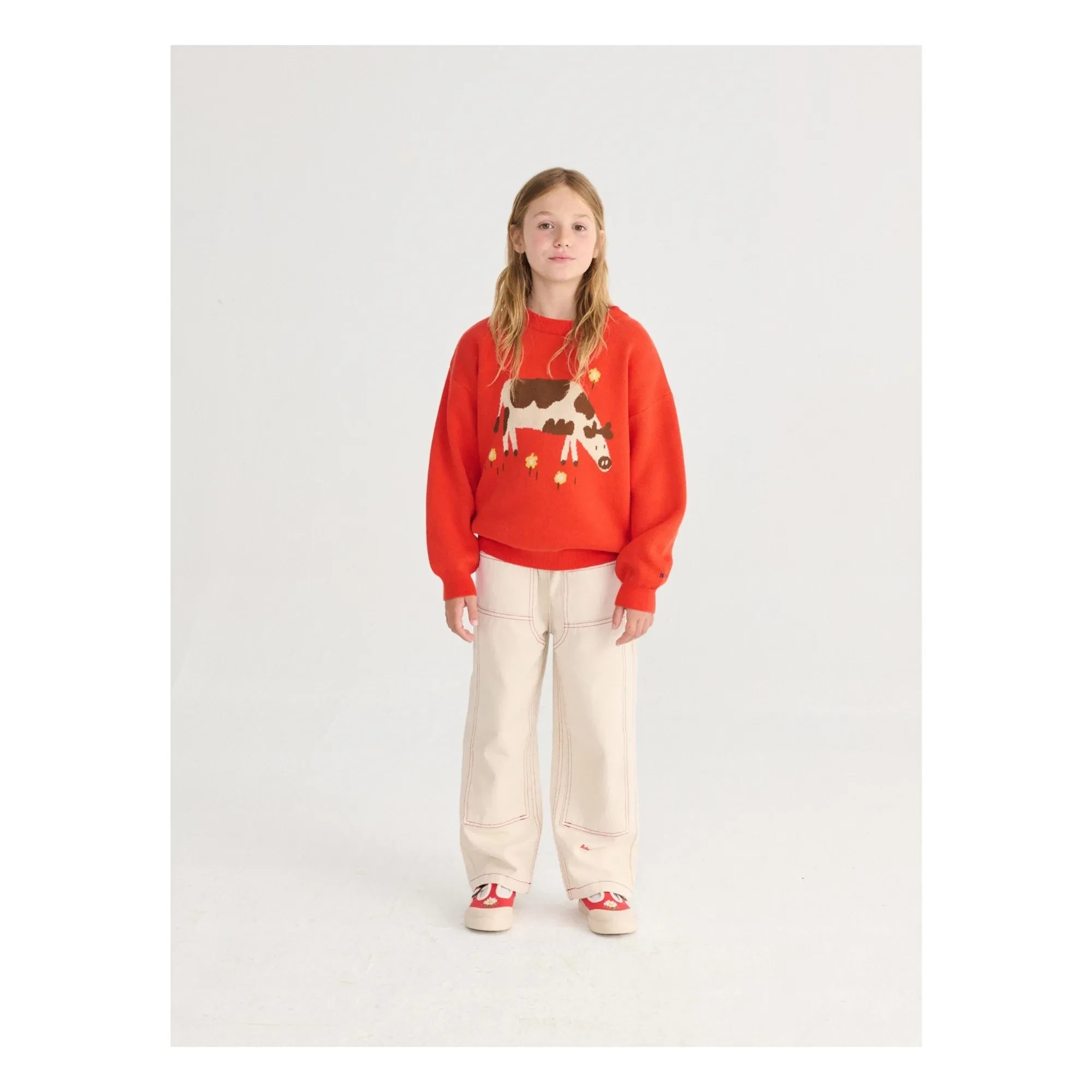 Bobo Choses - Organik Pamuklu Twill Panelli Pantolon | Beyaz