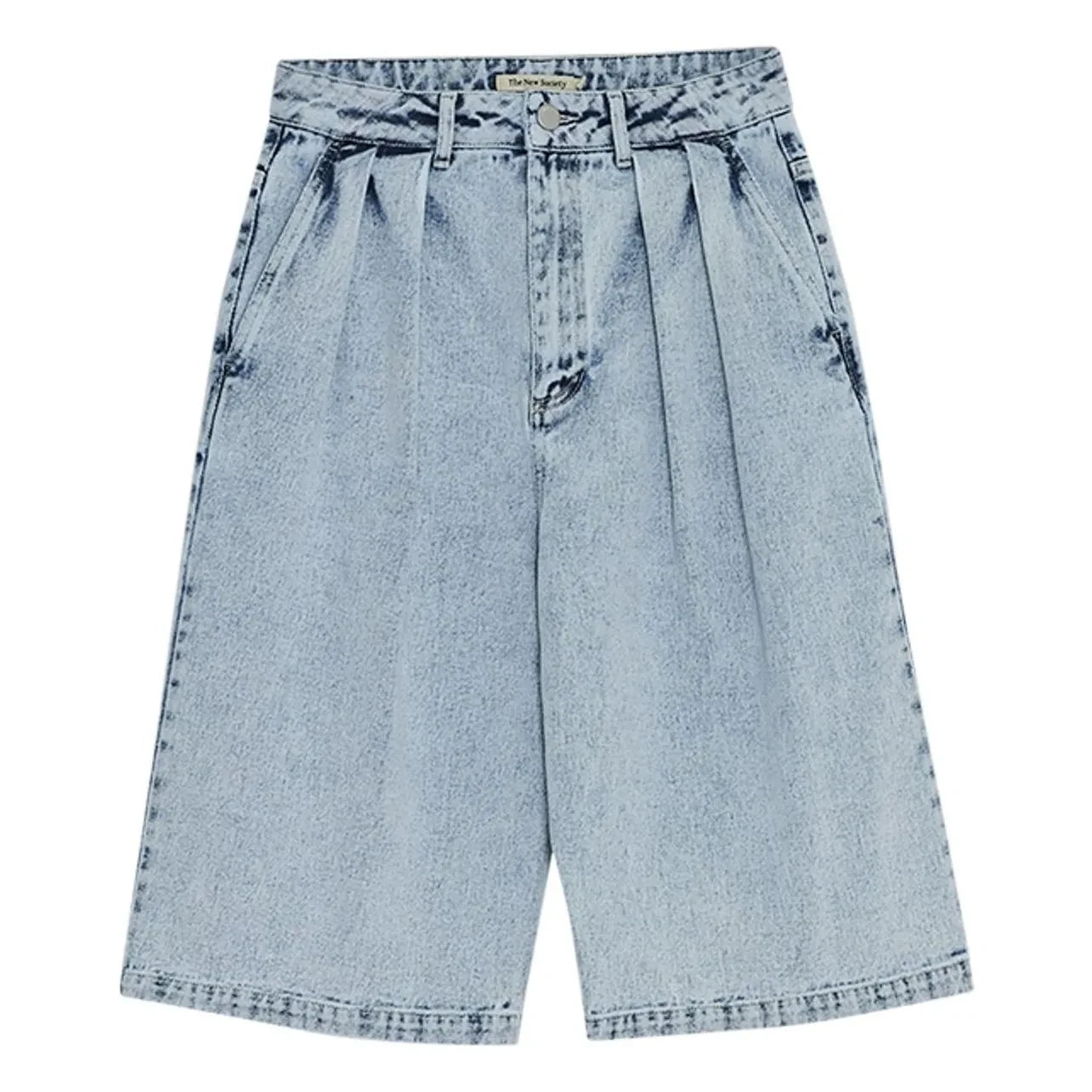 the new society - Bermudashorts aus Baumwolle | Denim-Blau