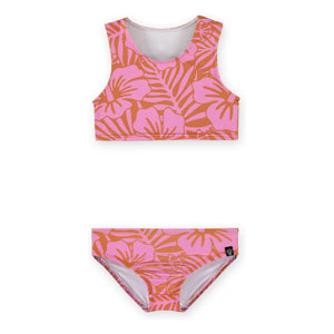 Beach & Bandits - 2 Parça UV Korumalı Mayo Hibiskus Geri Dönüştürülmüş Elyaf | Pembe