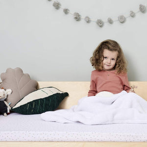 The Little Green Sheep Organic Knitted Fleece Baby Blanket - White-Blankets- | Natural Baby Shower