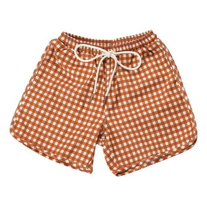 Grech & Co - Badeshorts aus recycelten Fasern Vichy | Senf