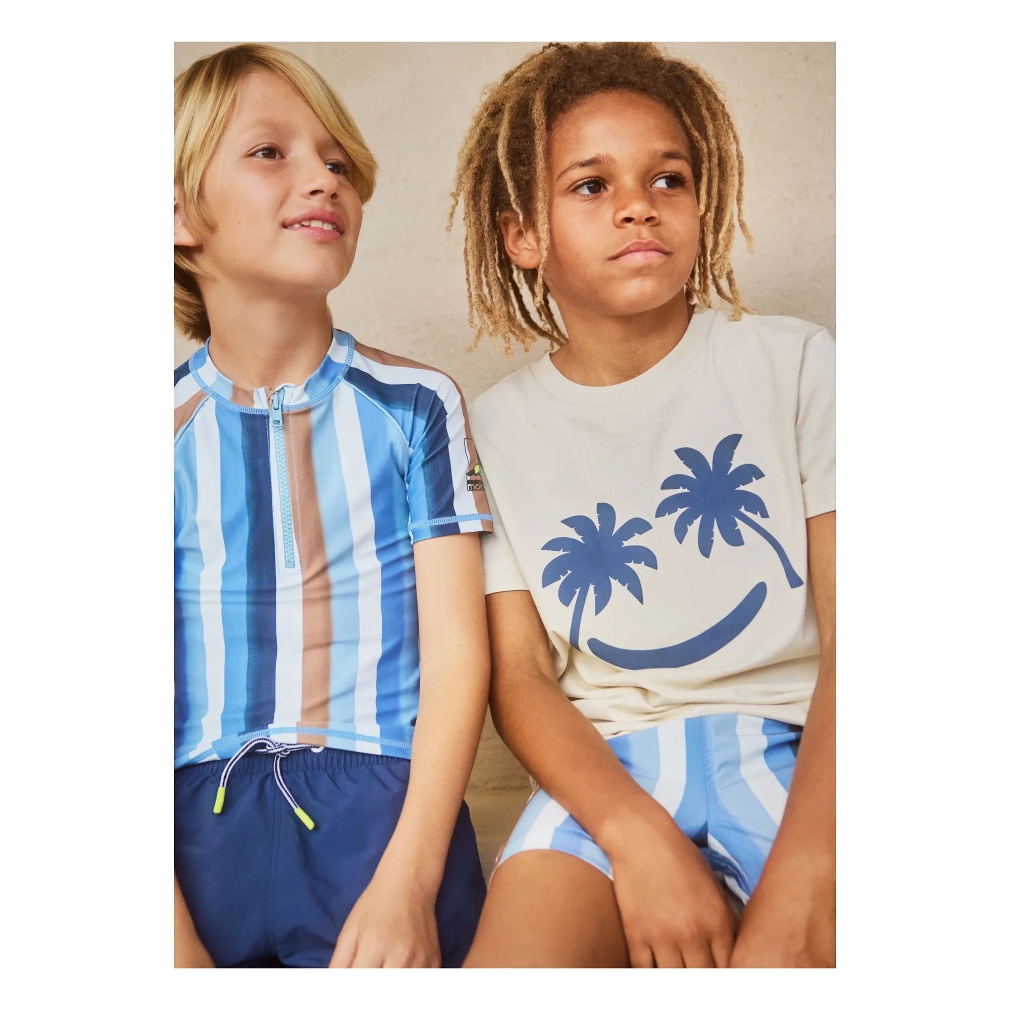 Molo - Noble SS Striped UV Protective T-Shirt Made from Recycled Fibers | Blue