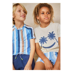 Molo - Noble SS Striped UV Protective T-Shirt Made from Recycled Fibers | Blue